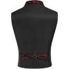 COOFANDY Men’s Suit Vest Paisley Floral Victorian Vests Gothic Steampunk Formal Waistcoat Tuxedo Vests with Notched Lapels(Red Paisley)