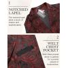 COOFANDY Men’s Suit Vest Paisley Floral Victorian Vests Gothic Steampunk Formal Waistcoat Tuxedo Vests with Notched Lapels(Wine Red)
