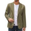 COOFANDY Men’s Casual Linen Blazer Lightweight Regular Fit Sport Coat One Button Suit Jacket(Army Green)