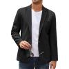 COOFANDY Men’s Casual Linen Blazer Lightweight Regular Fit Sport Coat One Button Suit Jacket(Black)