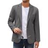 COOFANDY Men’s Casual Linen Blazer Lightweight Regular Fit Sport Coat One Button Suit Jacket(Dark Grey)