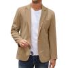 COOFANDY Men’s Casual Linen Blazer Lightweight Regular Fit Sport Coat One Button Suit Jacket(Dark Khaki)