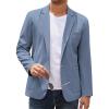 COOFANDY Men’s Casual Linen Blazer Lightweight Regular Fit Sport Coat One Button Suit Jacket(Denim Blue)