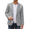 COOFANDY Men’s Casual Linen Blazer Lightweight Regular Fit Sport Coat One Button Suit Jacket(Light Grey)