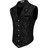 COOFANDY Men’s Suit Vest Paisley Floral Victorian Vests Gothic Steampunk Formal Waistcoat Tuxedo Vests with Notched Lapels(Black Filigree)