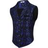COOFANDY Men’s Suit Vest Paisley Floral Victorian Vests Gothic Steampunk Formal Waistcoat Tuxedo Vests with Notched Lapels(Blue Paisley)