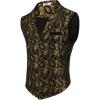 COOFANDY Men’s Suit Vest Paisley Floral Victorian Vests Gothic Steampunk Formal Waistcoat Tuxedo Vests with Notched Lapels(Gold Paisley)