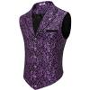COOFANDY Men’s Suit Vest Paisley Floral Victorian Vests Gothic Steampunk Formal Waistcoat Tuxedo Vests with Notched Lapels(Purple Filigree)