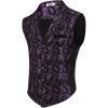 COOFANDY Men’s Suit Vest Paisley Floral Victorian Vests Gothic Steampunk Formal Waistcoat Tuxedo Vests with Notched Lapels(Purple Paisley)