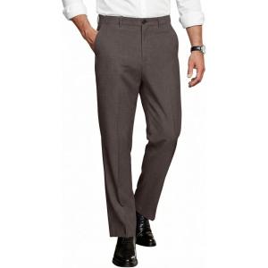 COOFANDY Men Classic Fit Dress Pant Casual Flat Front Pant Expandable Waist Suit Pant(A-brown)