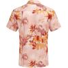 COOFANDY Men’s Casual Button Down Shirts Short Sleeve Textured Summer Beach Shirt with Pocket(Coral Pink-tropical Style)