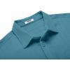 COOFANDY Men’s Casual Button Down Shirts Short Sleeve Textured Summer Beach Shirt with Pocket(Peacock Blue)