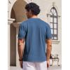 COOFANDY Mens T Shirts 100% Cotton V Neck Tee Shirt Plain Short Sleeve Casual Shirts(Deep Blue)
