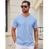 COOFANDY Mens T Shirts 100% Cotton V Neck Tee Shirt Plain Short Sleeve Casual Shirts(Light Blue)