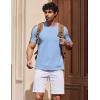 COOFANDY Mens T Shirts 100% Cotton V Neck Tee Shirt Plain Short Sleeve Casual Shirts(Light Blue)