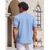 COOFANDY Mens T Shirts 100% Cotton V Neck Tee Shirt Plain Short Sleeve Casual Shirts(Light Blue)
