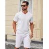 COOFANDY Mens T Shirts 100% Cotton V Neck Tee Shirt Plain Short Sleeve Casual Shirts(White)