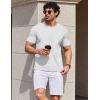 COOFANDY Mens T Shirts 100% Cotton V Neck Tee Shirt Plain Short Sleeve Casual Shirts(White)