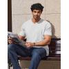 COOFANDY Mens T Shirts 100% Cotton V Neck Tee Shirt Plain Short Sleeve Casual Shirts(White)