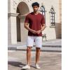 COOFANDY Mens T Shirts 100% Cotton V Neck Tee Shirt Plain Short Sleeve Casual Shirts(Wine Red)