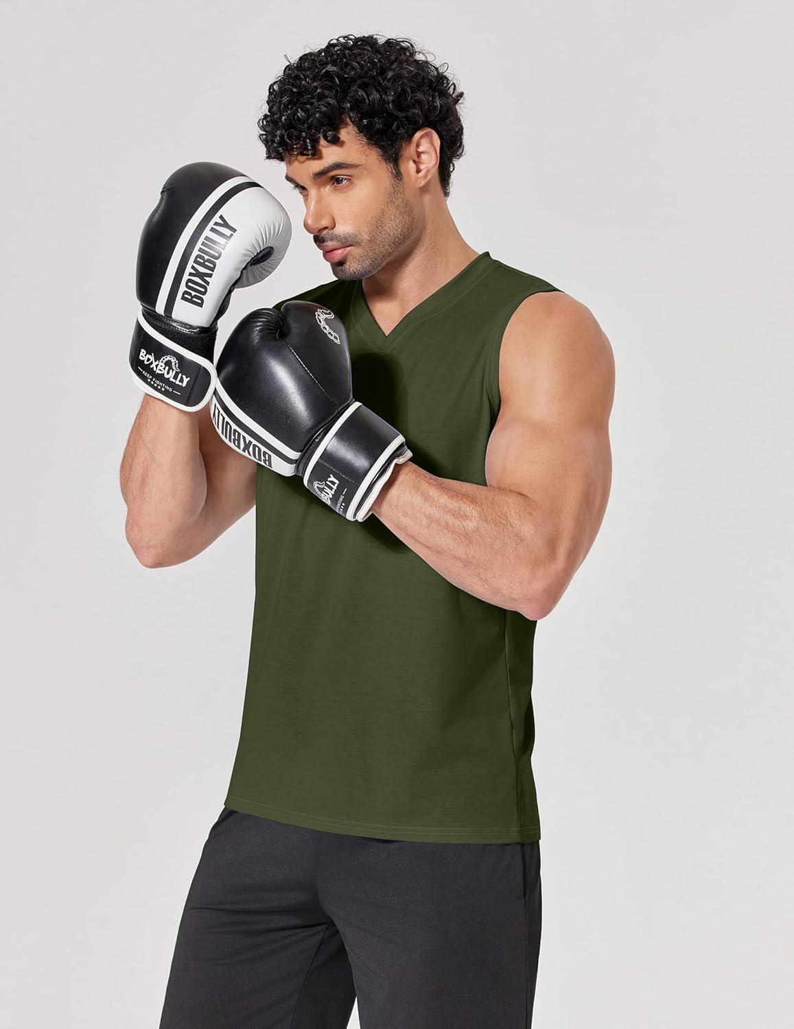 imageCOOFANDY Mens Workout Tank Tops V Neck Sleeveless Shirts Quick Dry Athletic Gym Muscle T Shirt Lightweight Soft TeeArmy Green