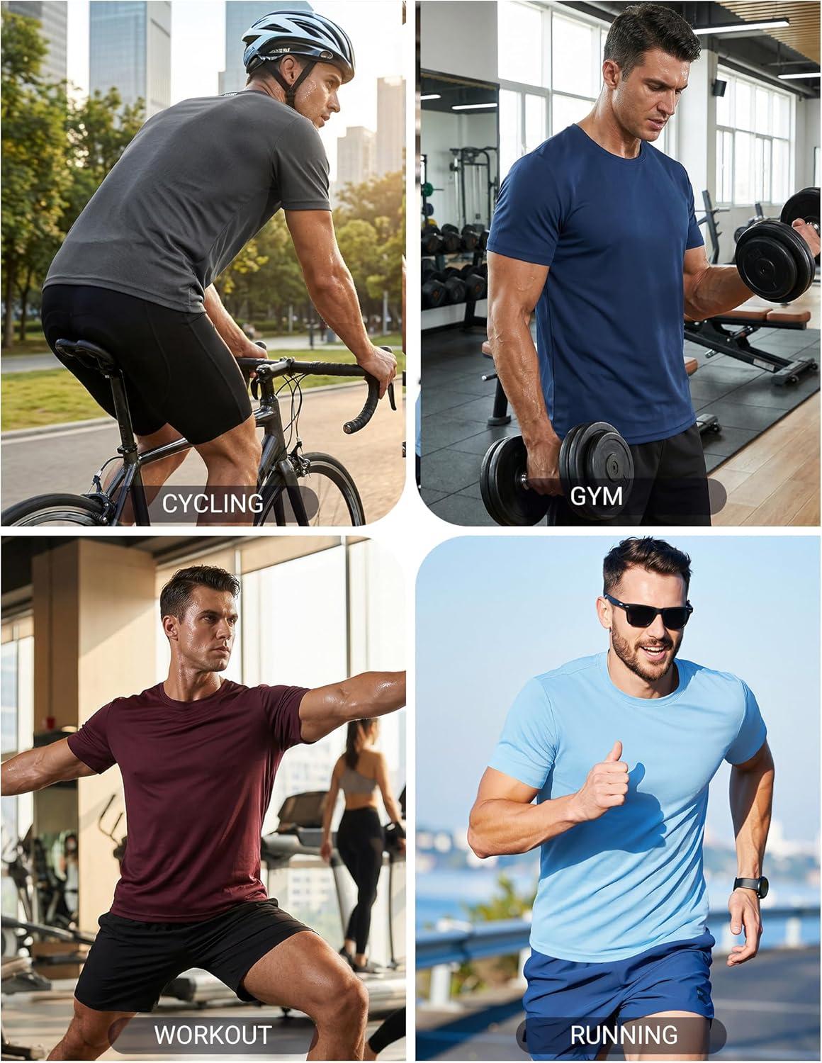 imageCOOFANDY 3 Pack Mens Athletic TShirts Short Sleeve Quick Dry Moisture Wicking Workout Shirts for Running Gym CasualZdark Grey
