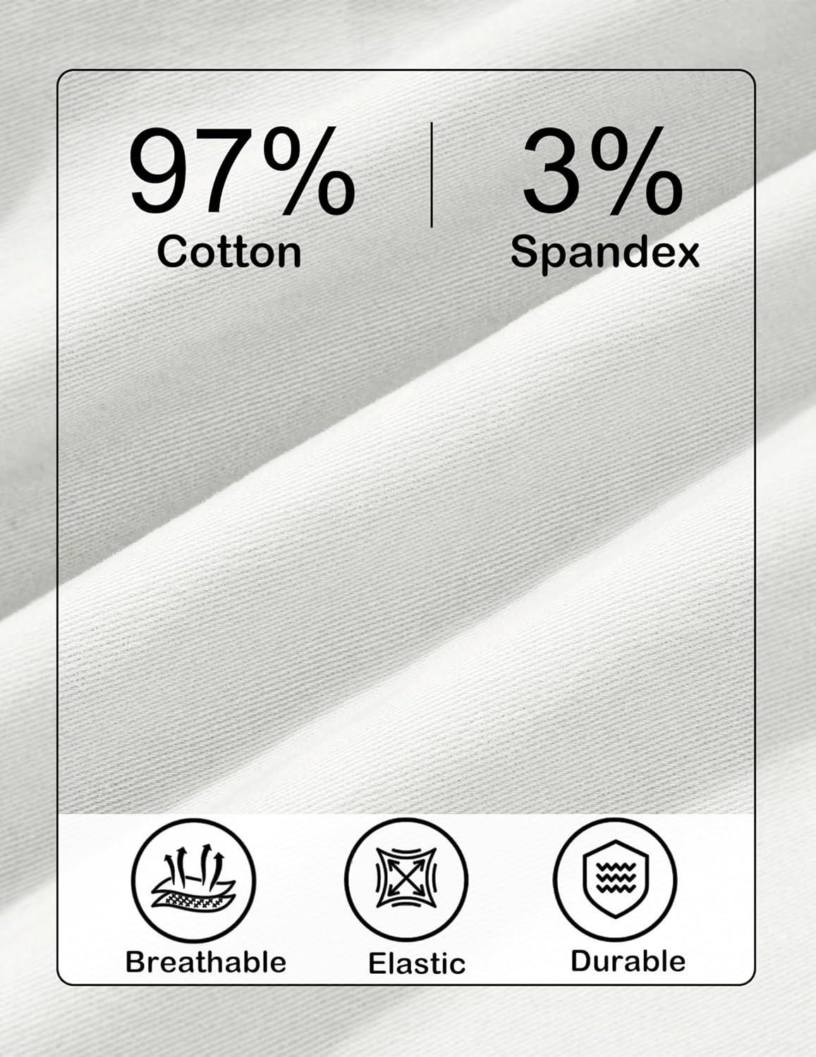 imageCOOFANDY Mens Casual Cargo Shorts 10 Drawstring Elastic Waist Shorts Summer Cotton Chino Work Shorts with 6 PocketsWhite