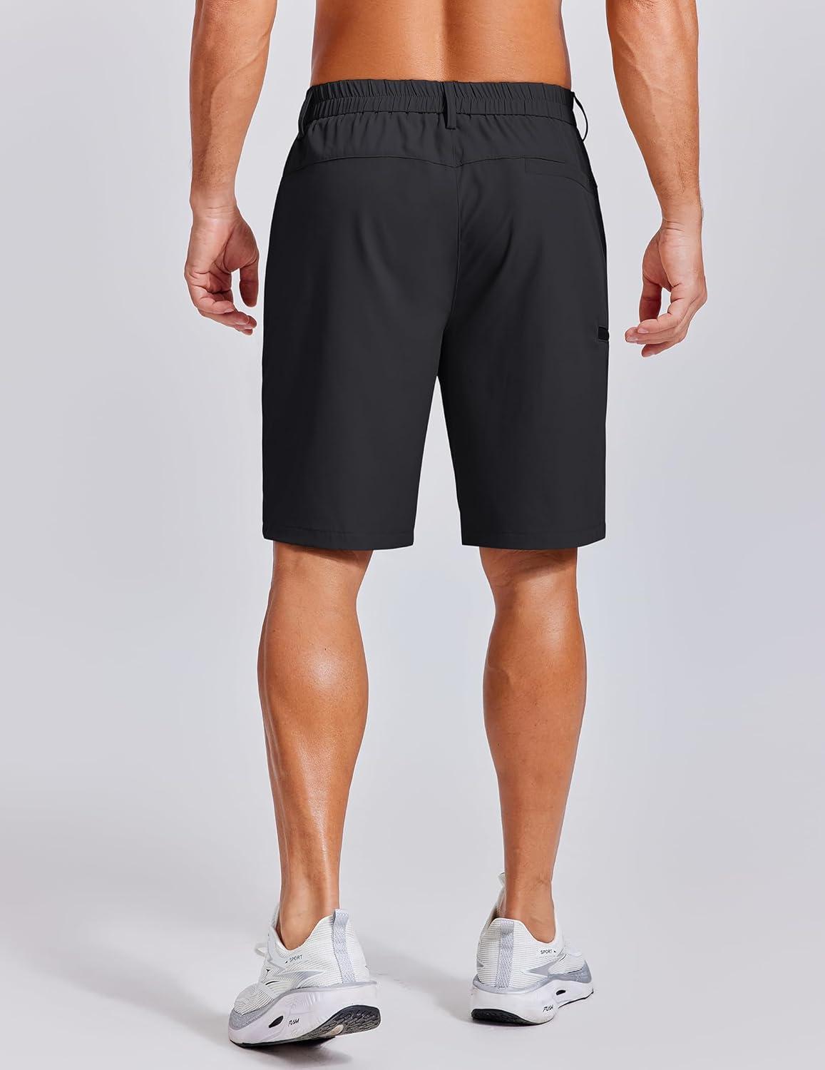 imageCOOFANDY Mens Casual Golf Shorts 79 Lightweight Stretch QuickDry Shorts for Hiking Work with 4 PocketsBlack