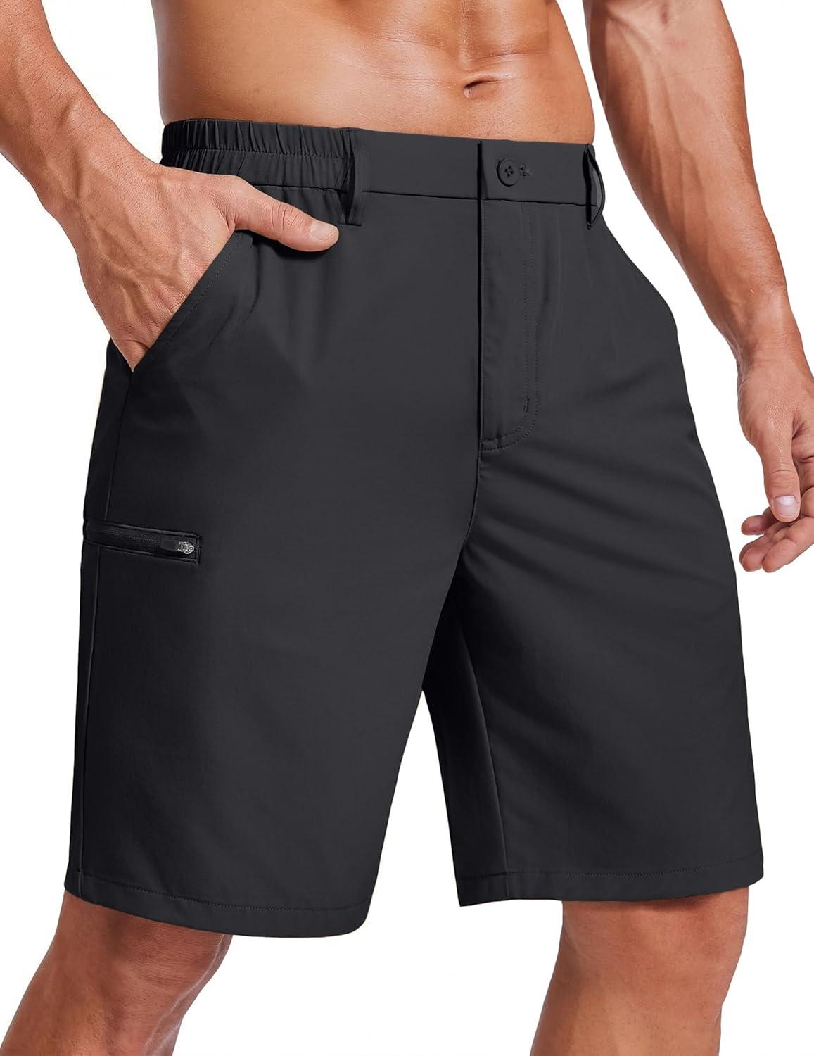 imageCOOFANDY Mens Casual Golf Shorts 79 Lightweight Stretch QuickDry Shorts for Hiking Work with 4 PocketsBlack