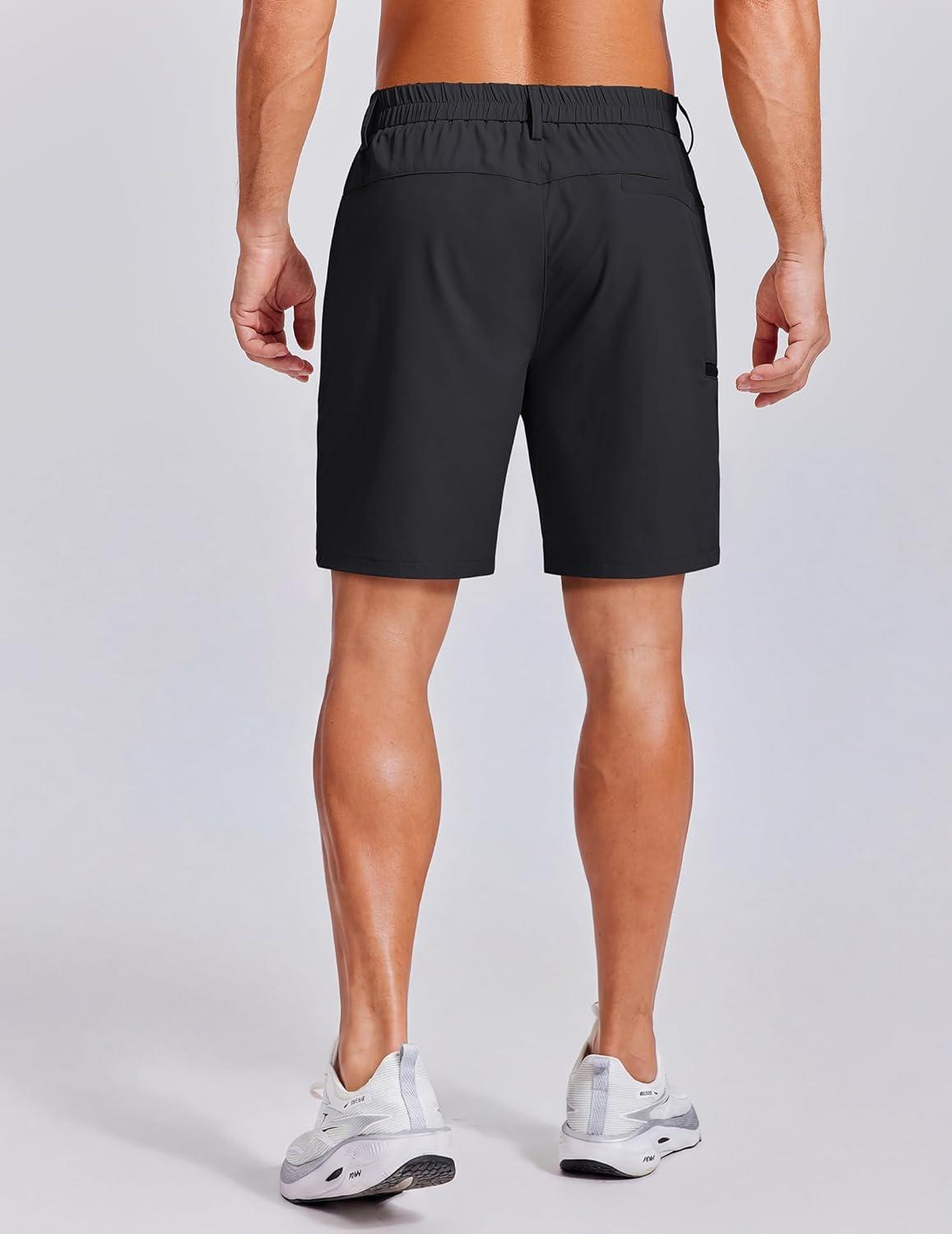 imageCOOFANDY Mens Casual Golf Shorts 79 Lightweight Stretch QuickDry Shorts for Hiking Work with 4 PocketsBlack