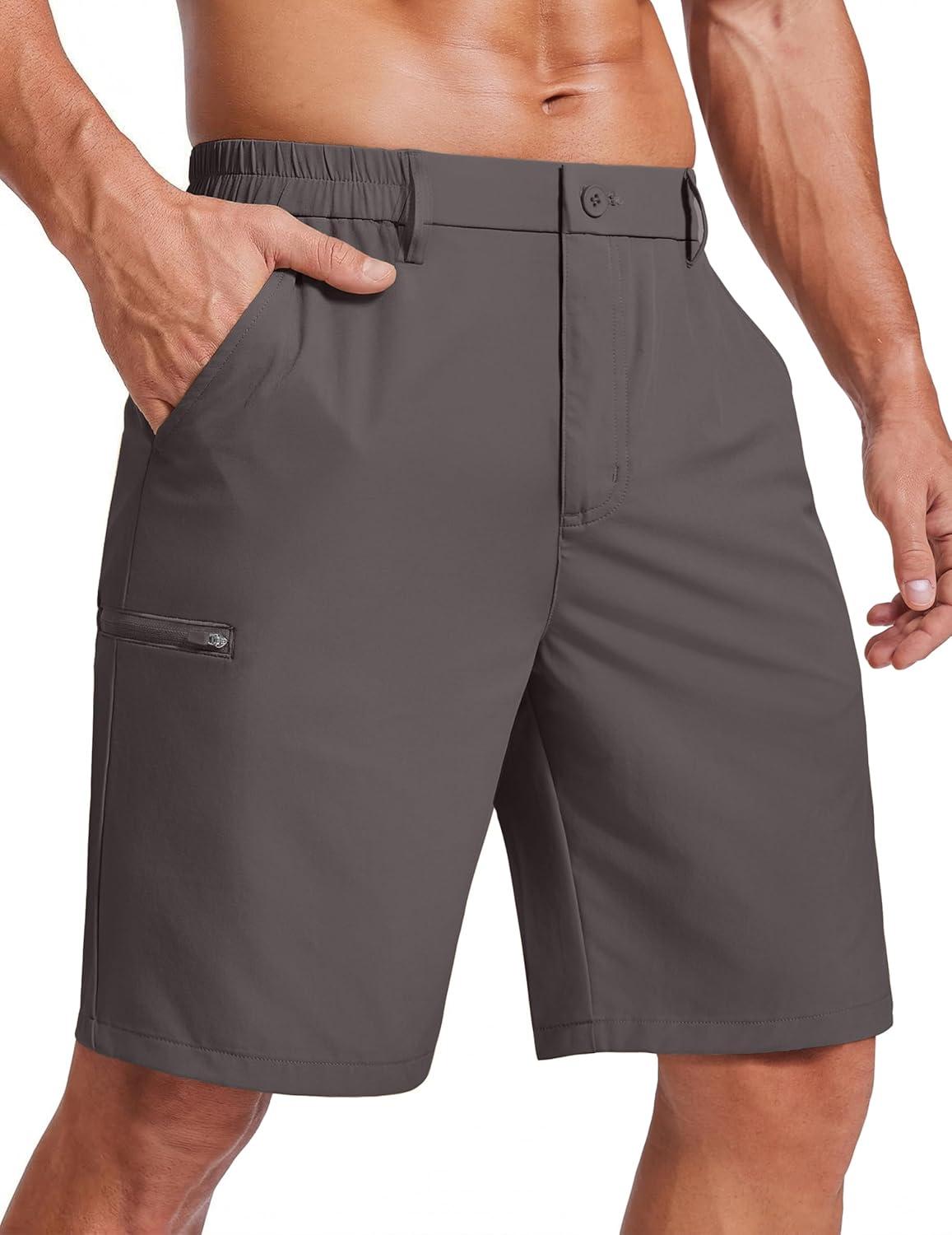 imageCOOFANDY Mens Casual Golf Shorts 79 Lightweight Stretch QuickDry Shorts for Hiking Work with 4 PocketsDark Gray