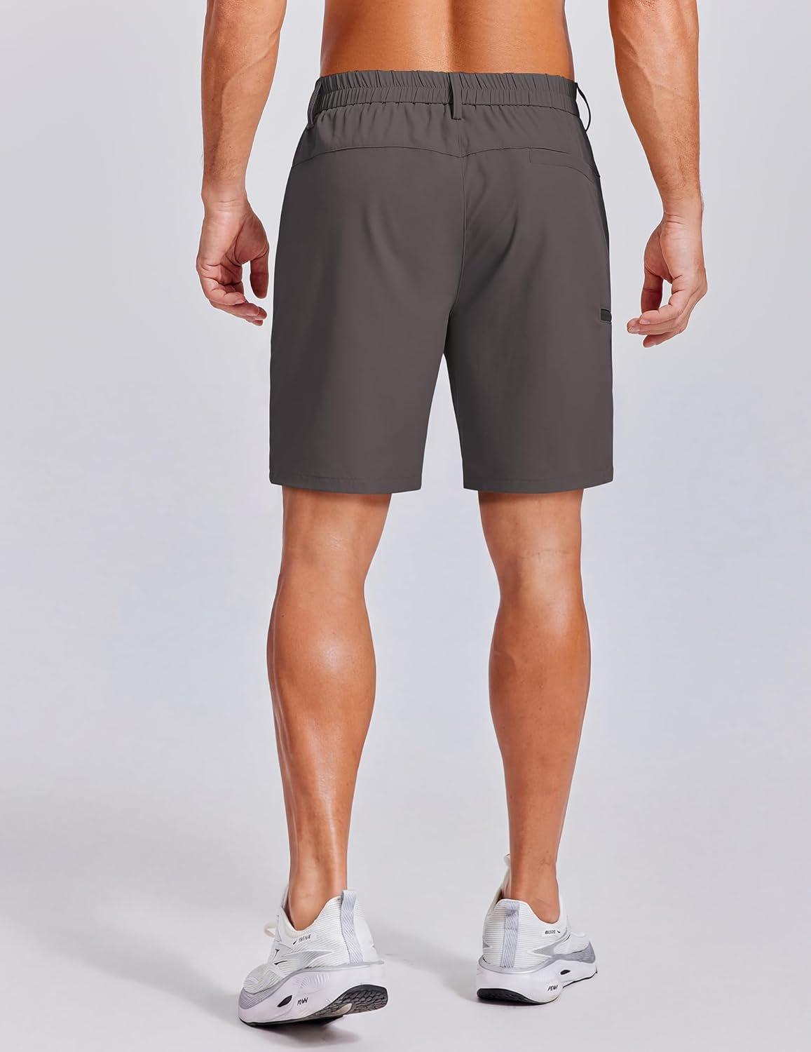 imageCOOFANDY Mens Casual Golf Shorts 79 Lightweight Stretch QuickDry Shorts for Hiking Work with 4 PocketsDark Gray