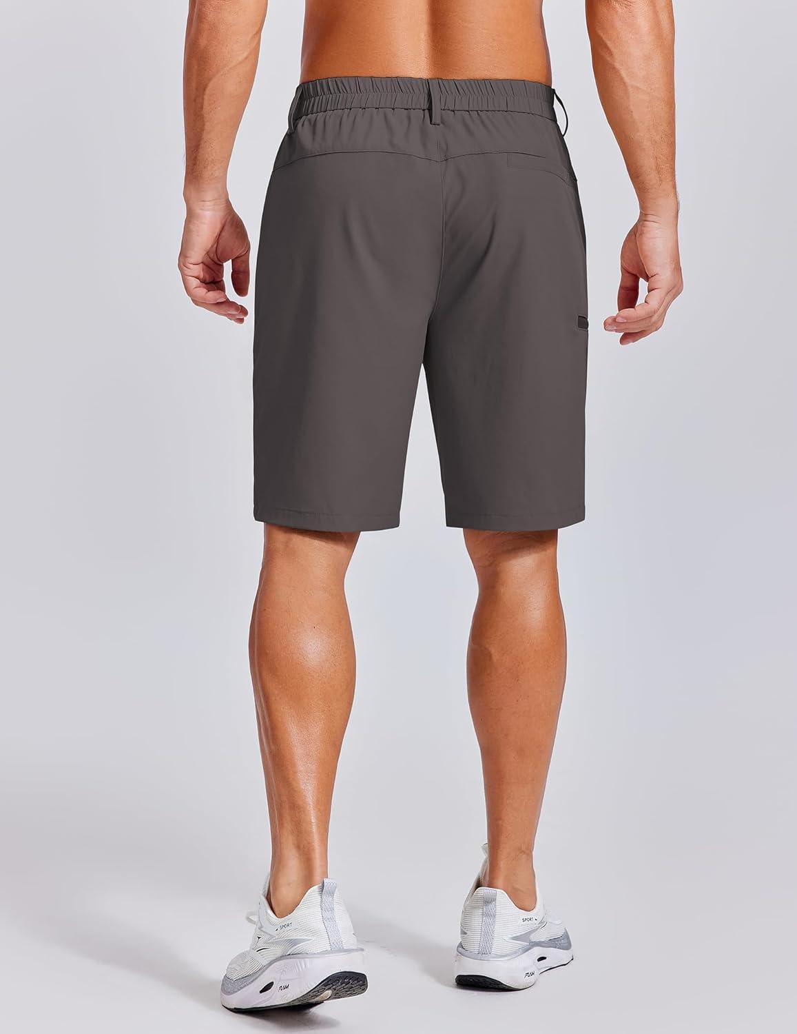 imageCOOFANDY Mens Casual Golf Shorts 79 Lightweight Stretch QuickDry Shorts for Hiking Work with 4 PocketsDark Gray