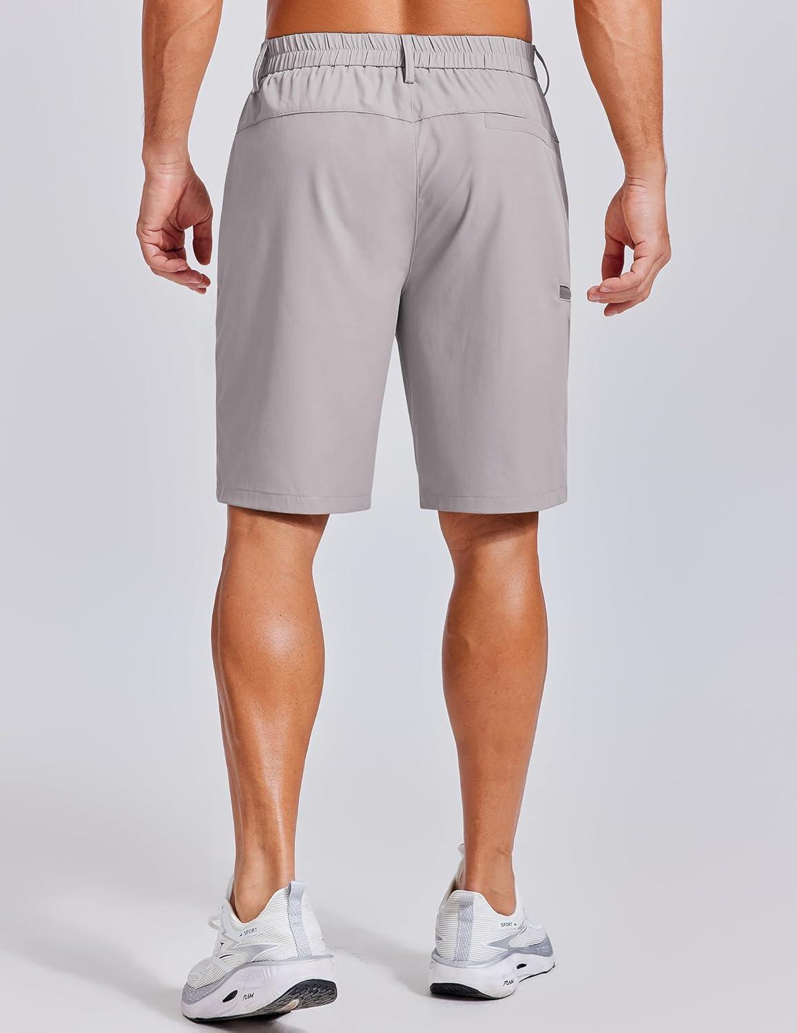 imageCOOFANDY Mens Casual Golf Shorts 79 Lightweight Stretch QuickDry Shorts for Hiking Work with 4 PocketsLight Gray