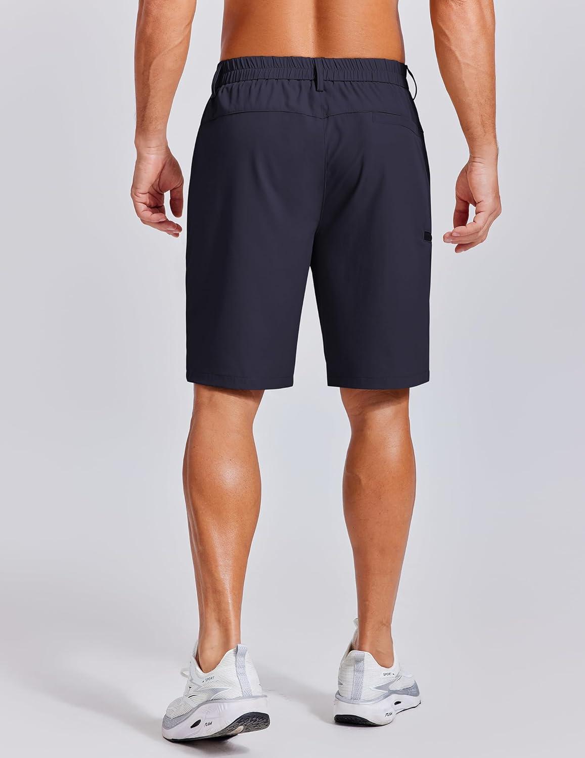 imageCOOFANDY Mens Casual Golf Shorts 79 Lightweight Stretch QuickDry Shorts for Hiking Work with 4 PocketsNavy Blue
