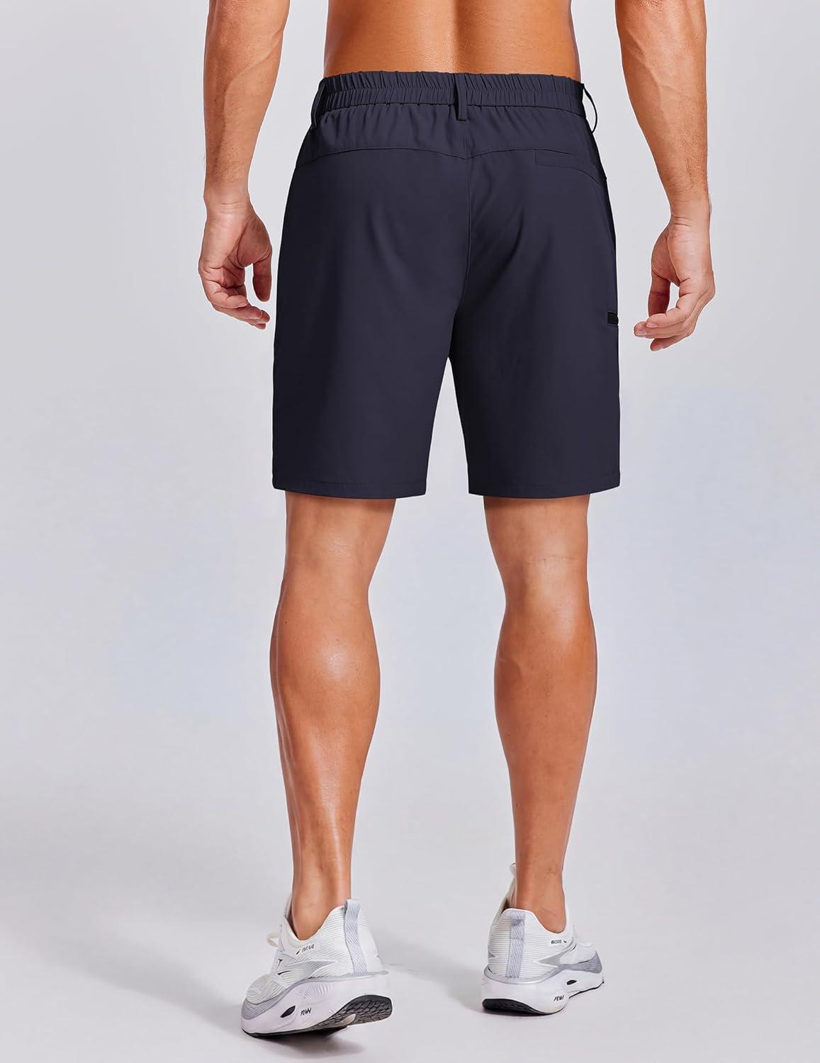 imageCOOFANDY Mens Casual Golf Shorts 79 Lightweight Stretch QuickDry Shorts for Hiking Work with 4 PocketsNavy Blue