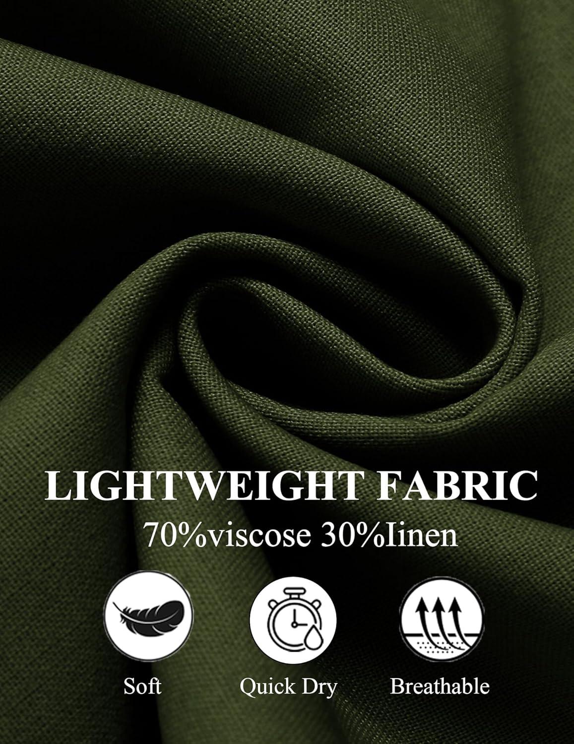 imageCOOFANDY Mens Casual Pants Linen Capri Harem Pants Loose Fit Baggy Pants Lightweight Beach Yoga TrousersArmy Green