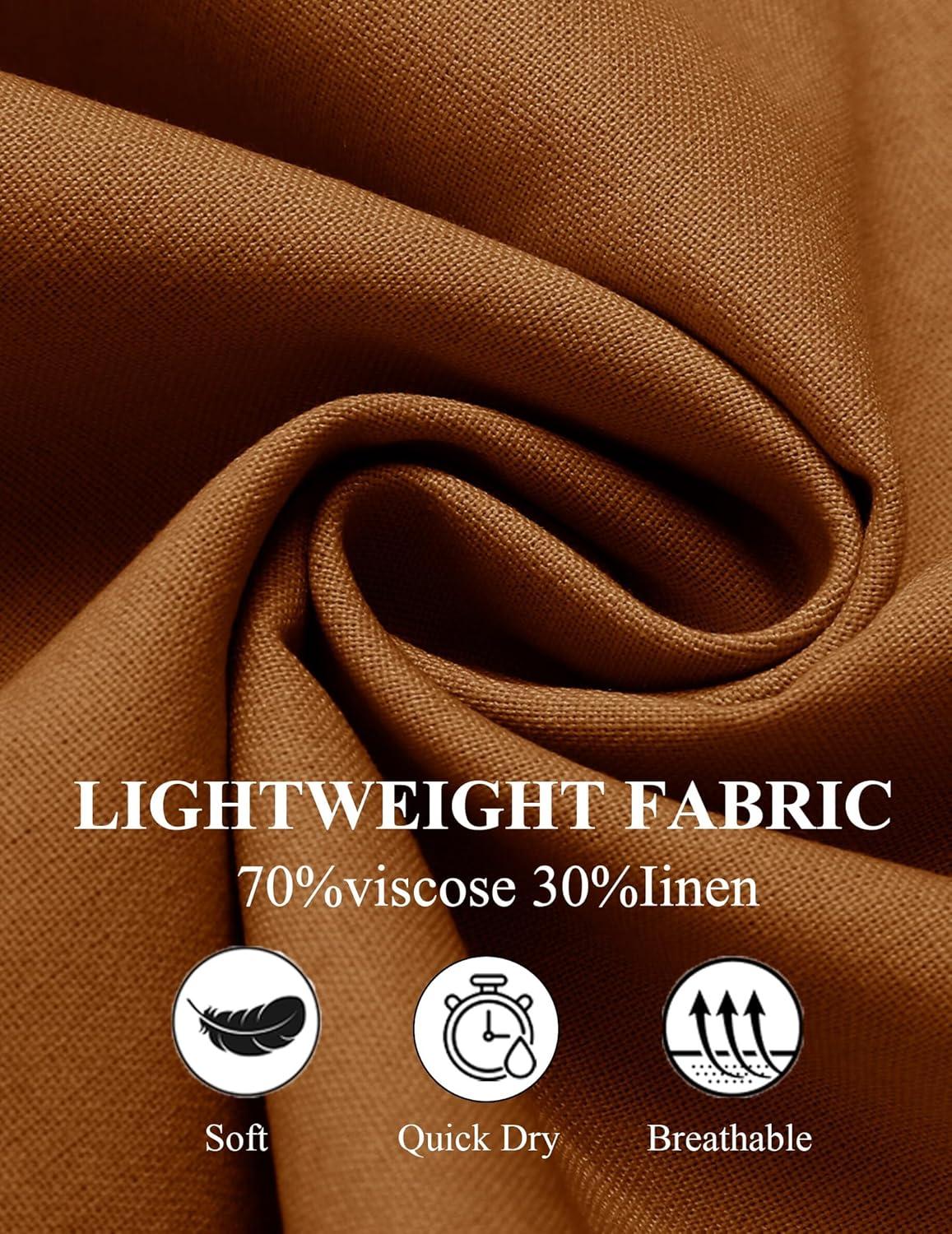 imageCOOFANDY Mens Casual Pants Linen Capri Harem Pants Loose Fit Baggy Pants Lightweight Beach Yoga TrousersBrown