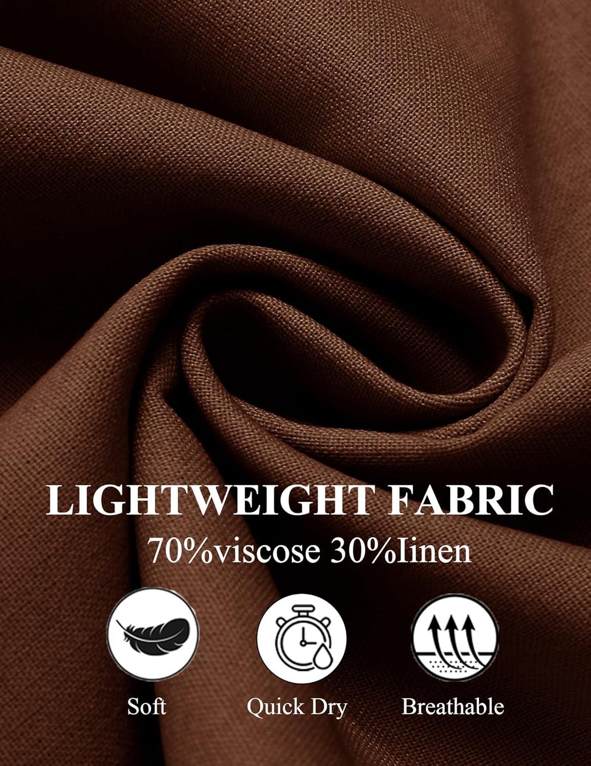 imageCOOFANDY Mens Casual Pants Linen Capri Harem Pants Loose Fit Baggy Pants Lightweight Beach Yoga TrousersCoffee