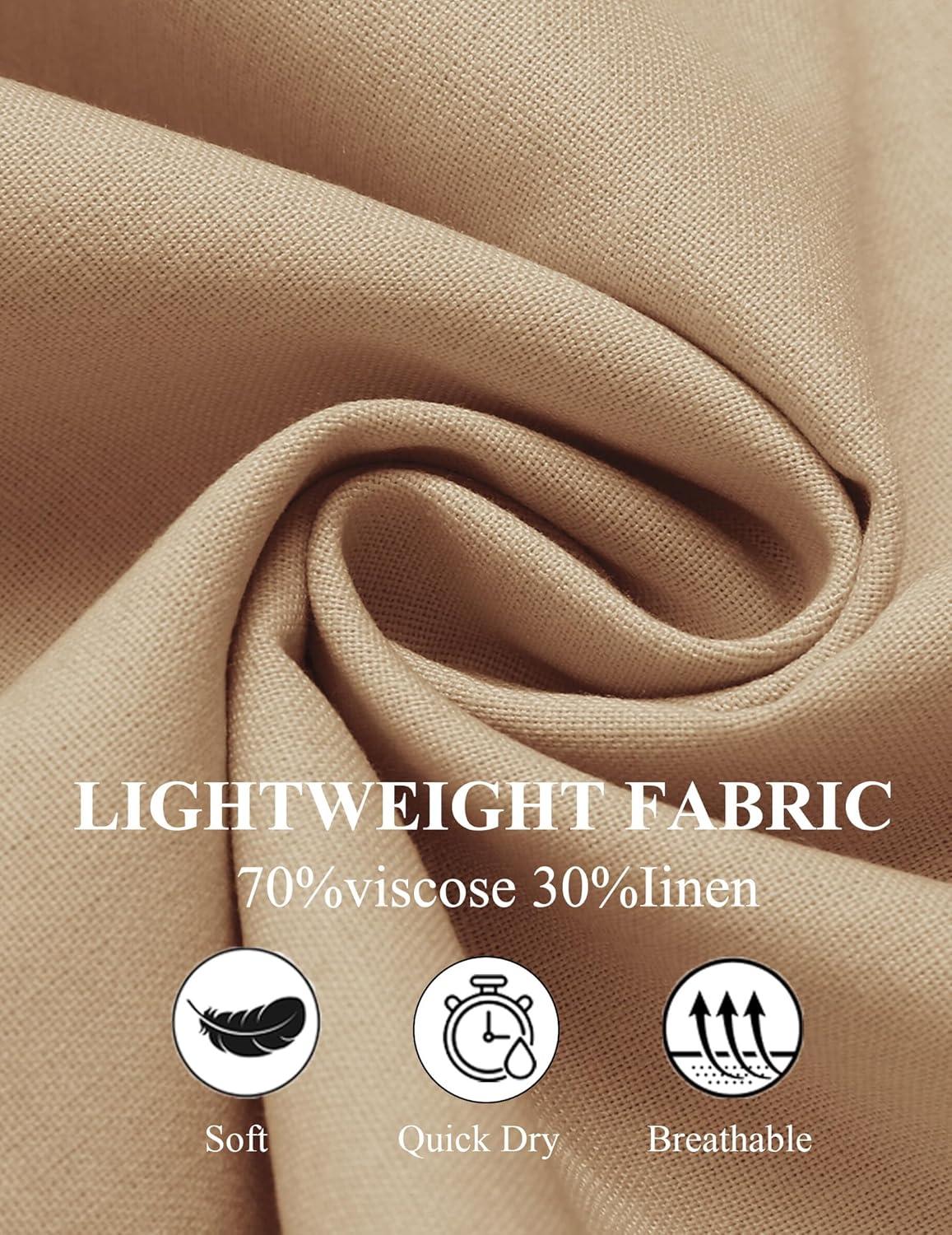 imageCOOFANDY Mens Casual Pants Linen Capri Harem Pants Loose Fit Baggy Pants Lightweight Beach Yoga TrousersKhaki