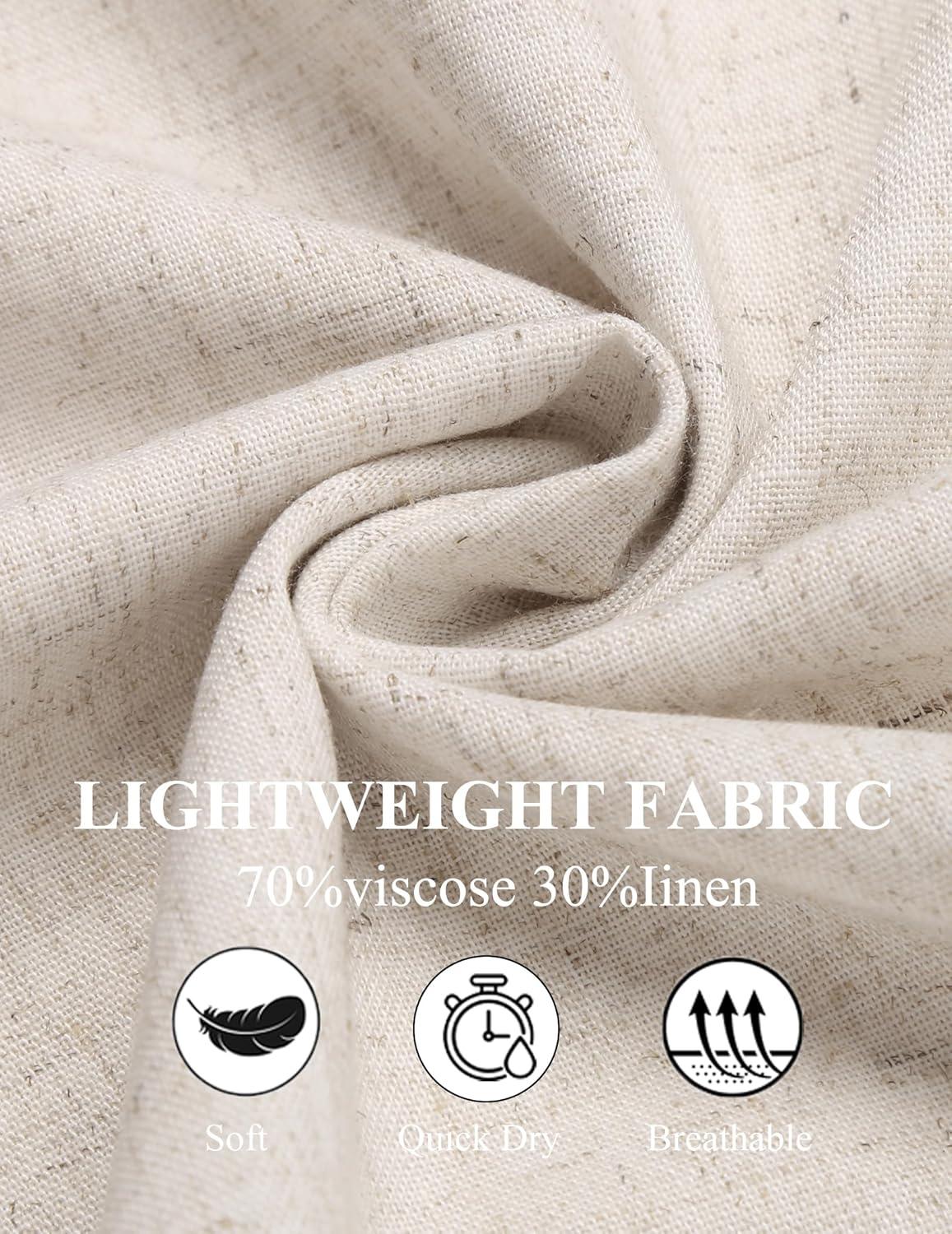 imageCOOFANDY Mens Casual Pants Linen Capri Harem Pants Loose Fit Baggy Pants Lightweight Beach Yoga TrousersLinen Khaki
