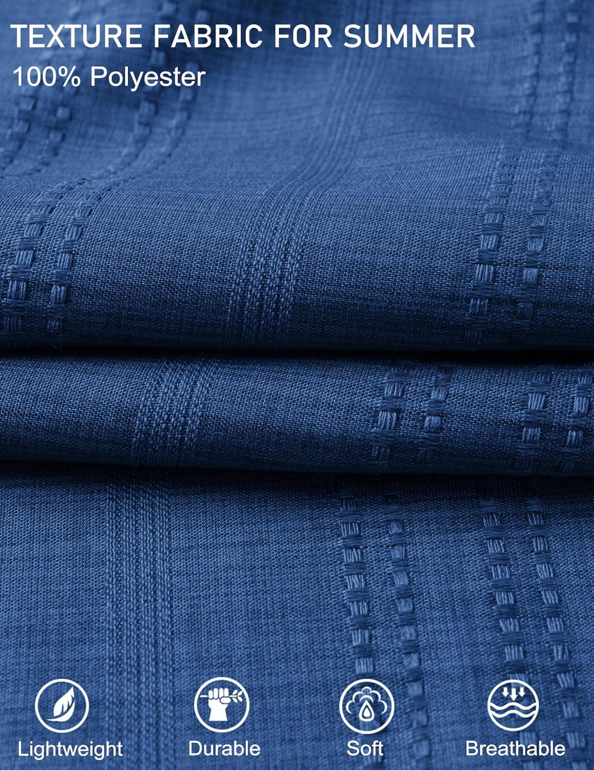 imageCOOFANDY Mens Casual Shorts 9 Summer Beach Shorts Drawstring Elastic Waist Shorts with PocketsDark Blue