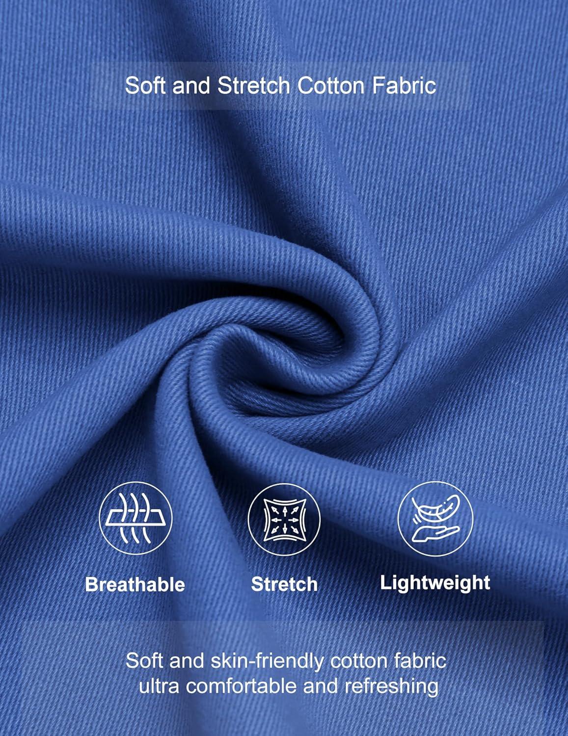 imageCOOFANDY Mens Casual Shorts Cotton Elastic Waist Shorts Drawstring Summer Beach ShortsBlue
