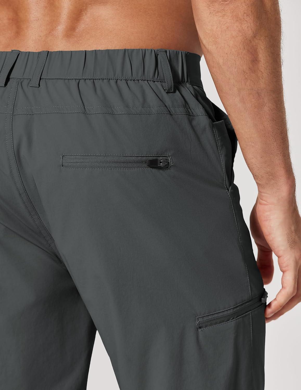 imageCOOFANDY Mens Golf Shorts 9 Quick Dry Stretch Dress Shorts with 6 Pockets Lightweight Casual Hiking ShortsDark Grey