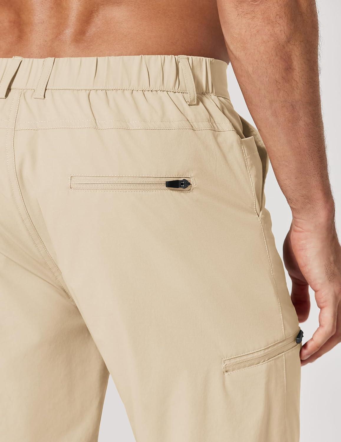 imageCOOFANDY Mens Golf Shorts 9 Quick Dry Stretch Dress Shorts with 6 Pockets Lightweight Casual Hiking ShortsMoon Grey