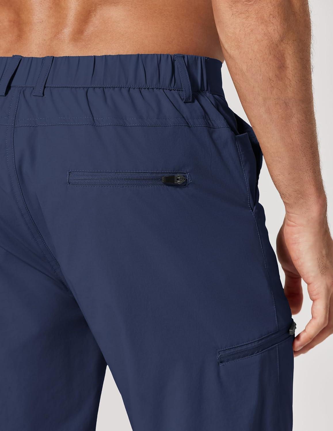 imageCOOFANDY Mens Golf Shorts 9 Quick Dry Stretch Dress Shorts with 6 Pockets Lightweight Casual Hiking ShortsNavy Blue