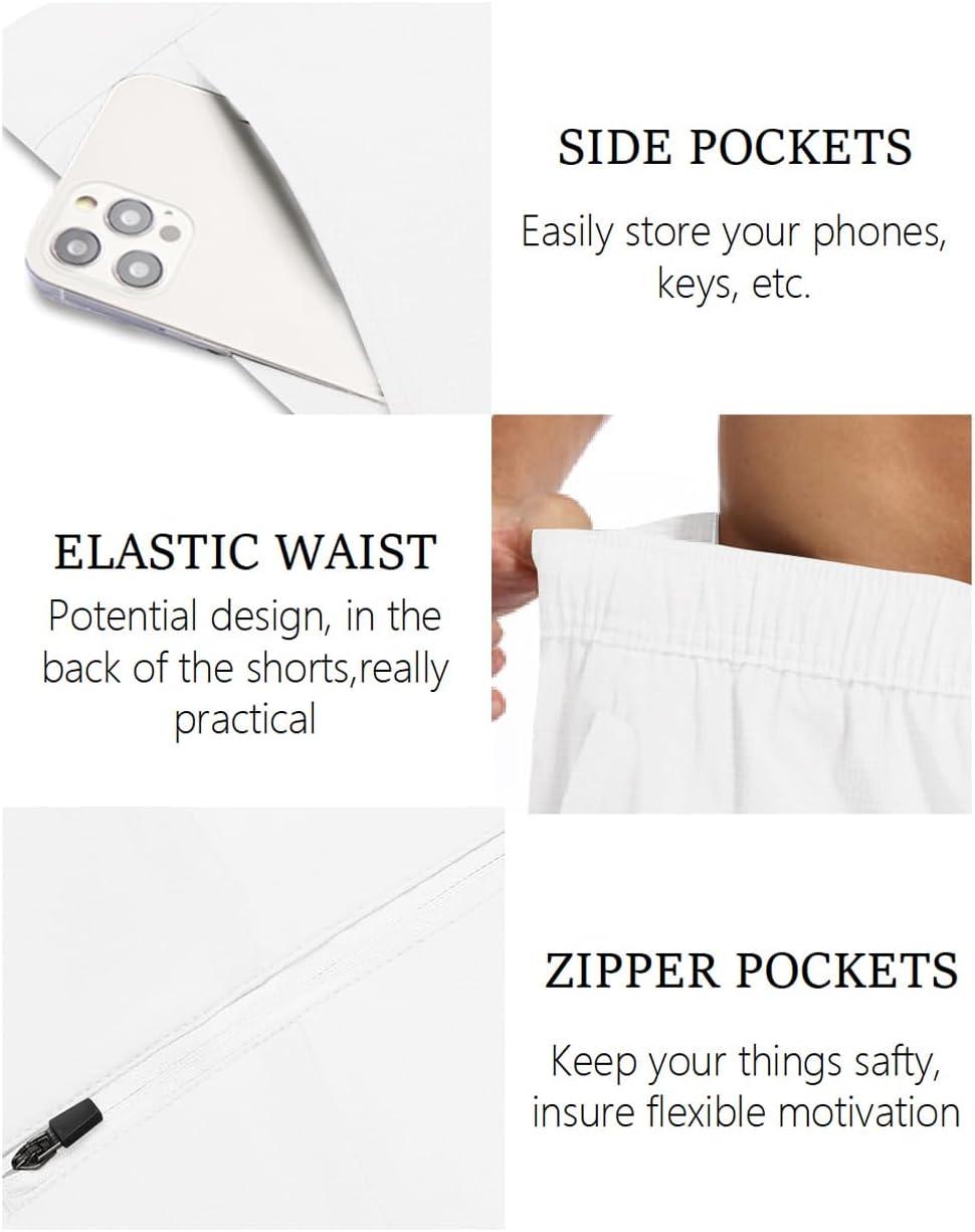 imageCOOFANDY Mens Golf Shorts 9 Quick Dry Stretch Dress Shorts with 6 Pockets Lightweight Casual Hiking ShortsWhite