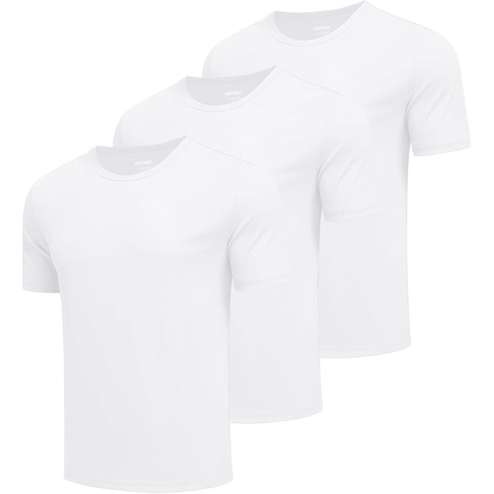 imageCOOFANDY 3 Pack Mens Athletic TShirts Short Sleeve Quick Dry Moisture Wicking Workout Shirts for Running Gym CasualAwhiteWhiteWhite3 Pack
