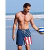 COOFANDY 2 in 1 Mens Swim Trunks 7 Inch Quick Dry Board Shorts Beach Swim Shorts Bathing Suit with Compression Liner(Navy National Flag)
