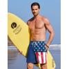 COOFANDY 2 in 1 Mens Swim Trunks 7 Inch Quick Dry Board Shorts Beach Swim Shorts Bathing Suit with Compression Liner(Navy National Flag)